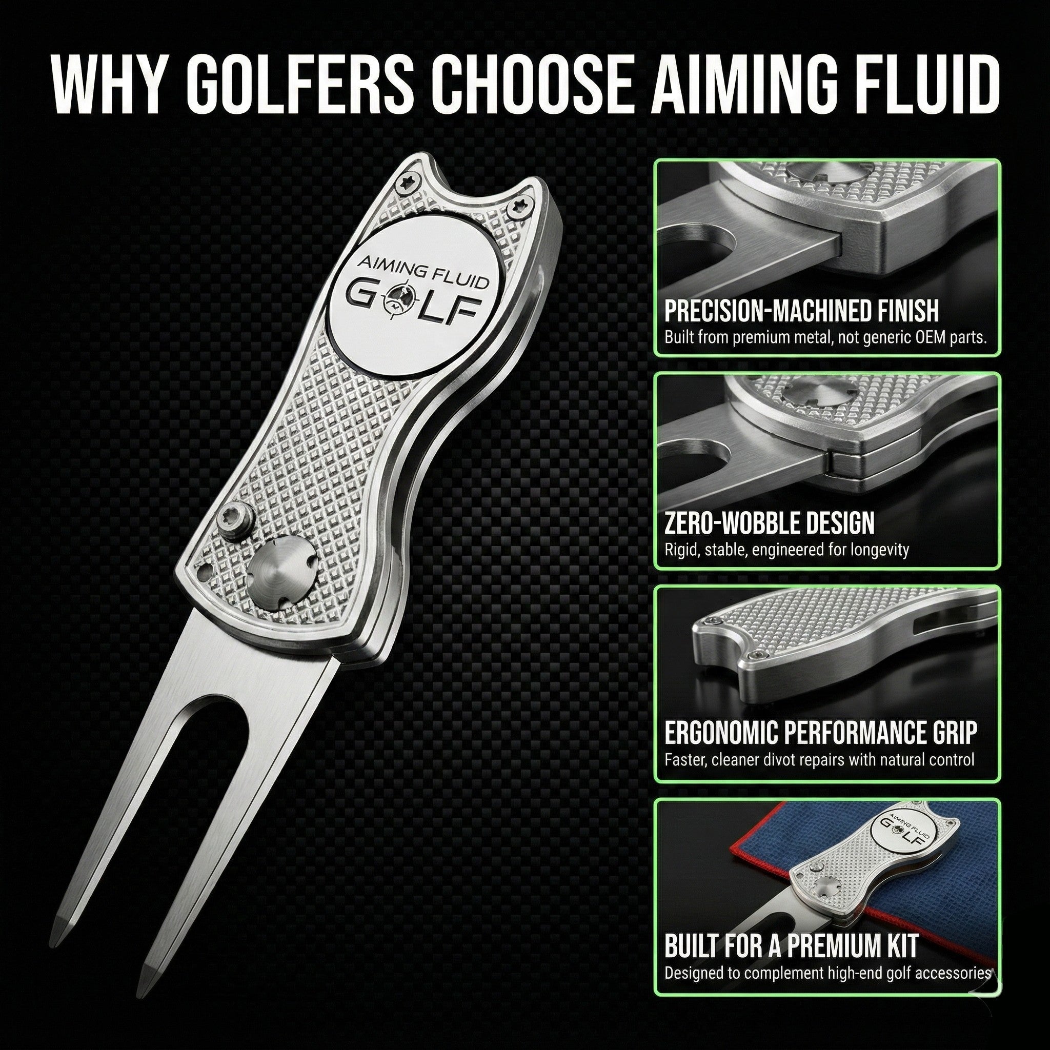Foldable 5-in-1 Divot Tool with Magnetic Ball Marker