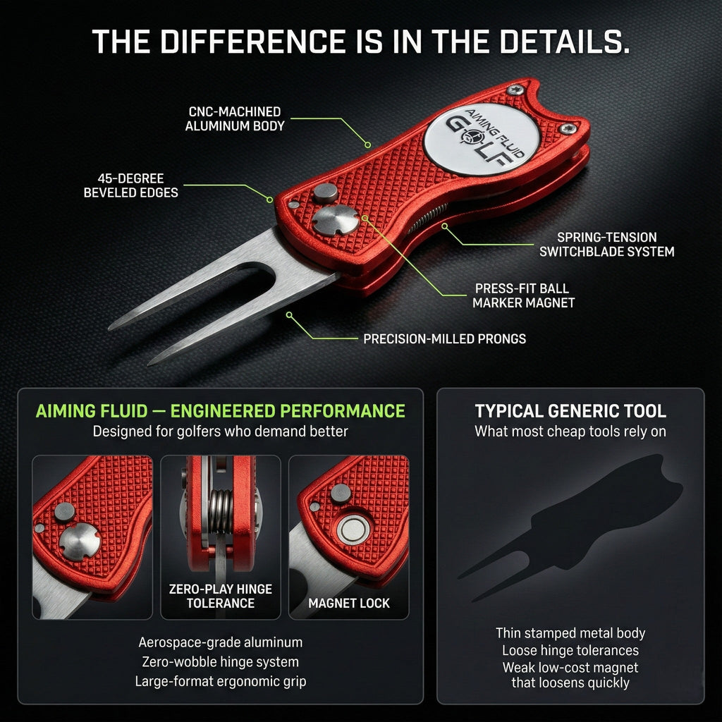 Foldable 5-in-1 Divot Tool with Magnetic Ball Marker